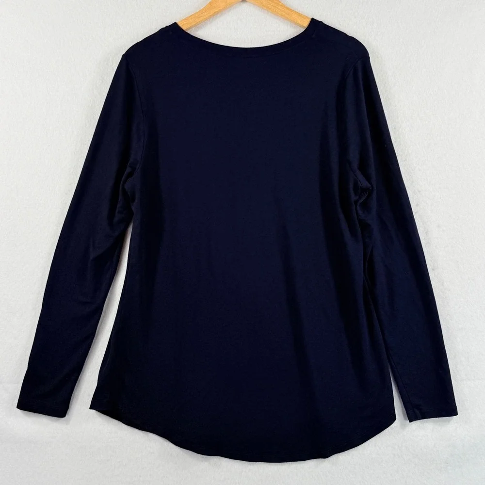 Cabi Cutout Layered Top Womens Large Black Long Sleeve Edgy Capsule Chic Modern